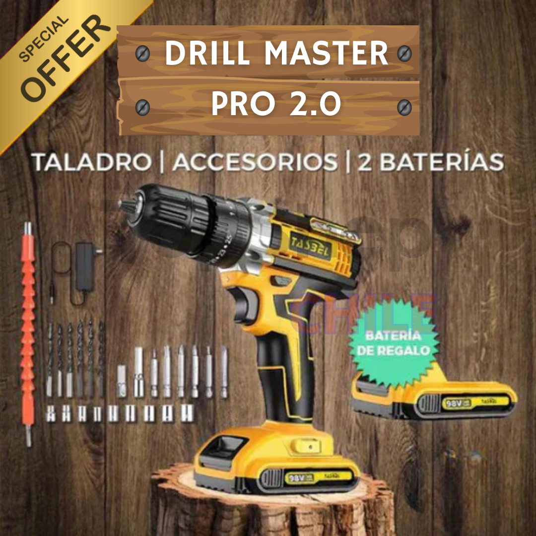 DrillMaster PRO 2.0™️ || 🔥Super Pack Promocional Taladro Inalámbrico 98v + Accesorios + Juego dados 46pcs 🔥